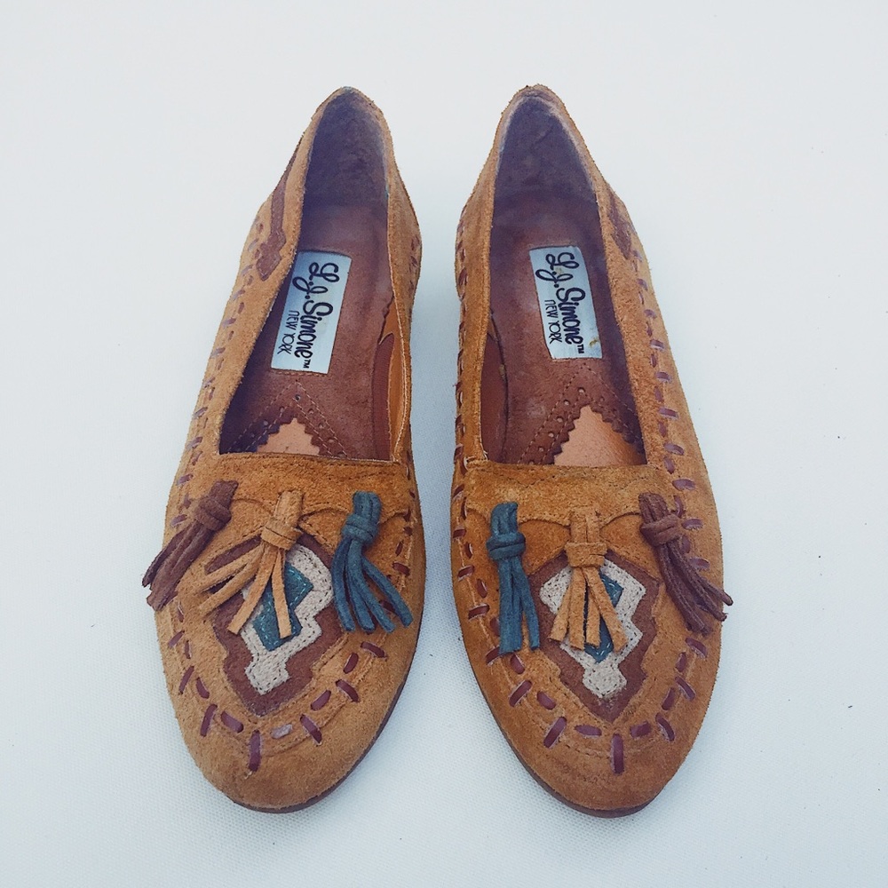 Boho Chic 1980s L.J Simone NY TheMinnie moccasins